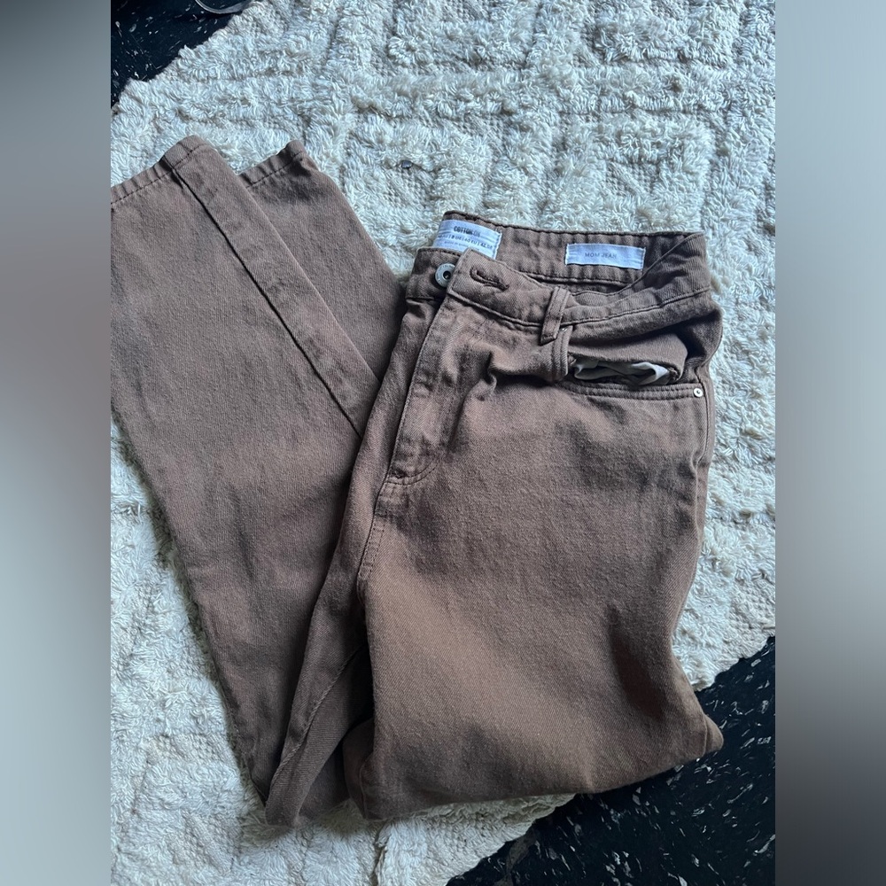 Cotton on mom jeans. Washed brown color